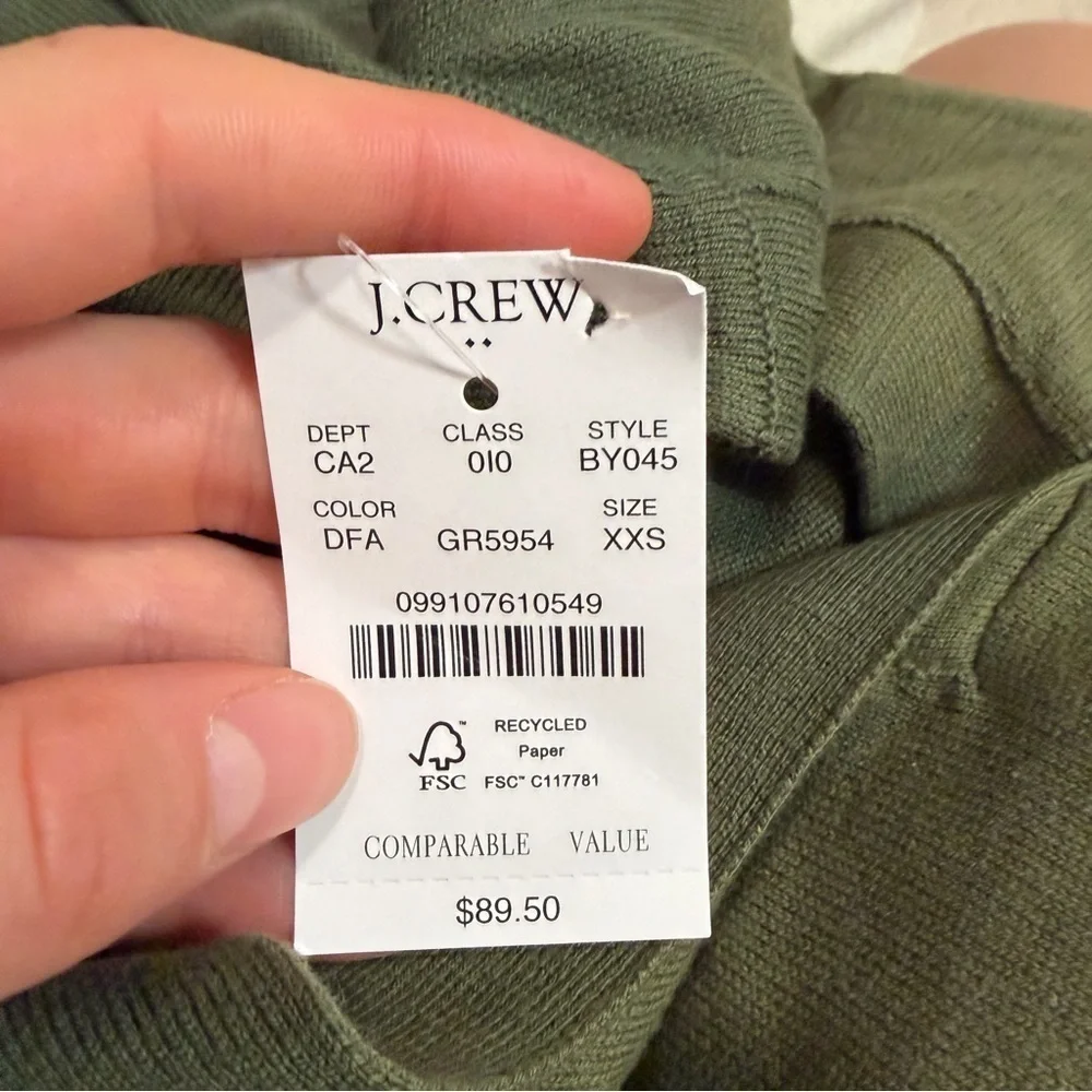 J crew Cotton sweater-polo distressed fatigue
